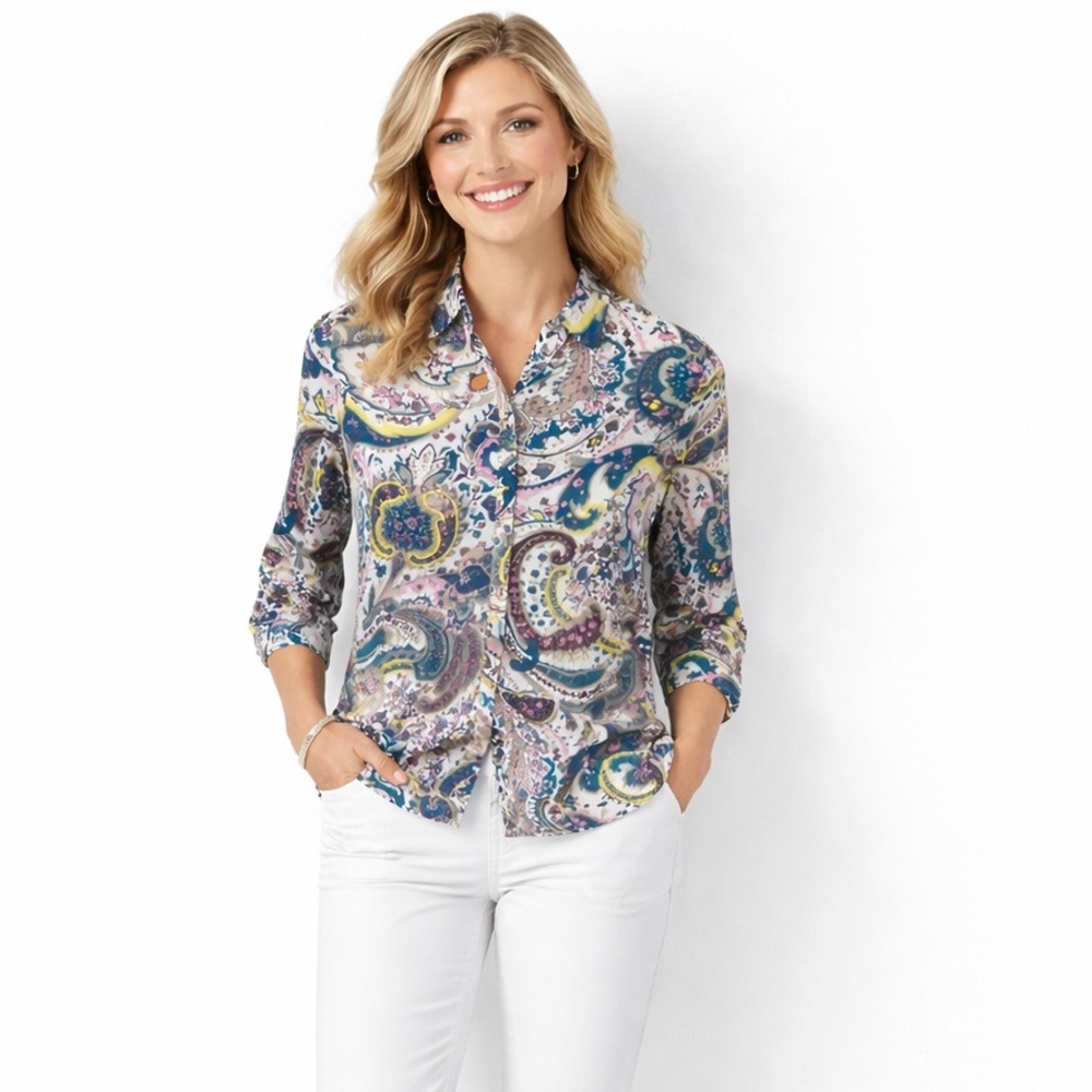[Talbots] Paisley Printed Button Down